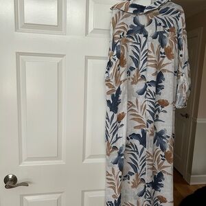 Darkmen Beyaz Leaf Print Shirt